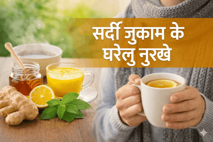सर्दी जुकाम के घरेलु नुस्खे – अदरक, शहद, तुलसी और भाप से सर्दी जुकाम का प्राकृतिक इलाज